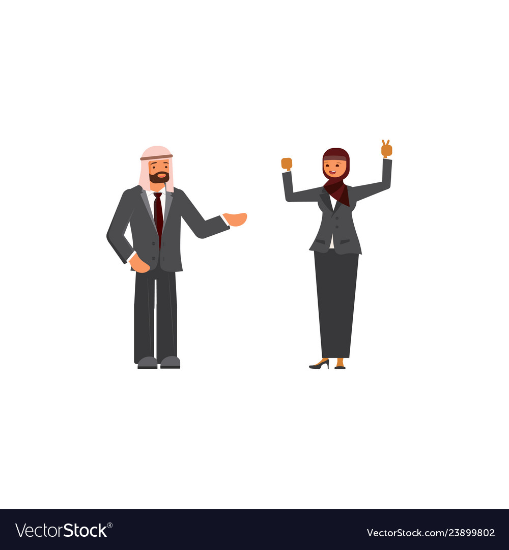 Arabic business man and woman