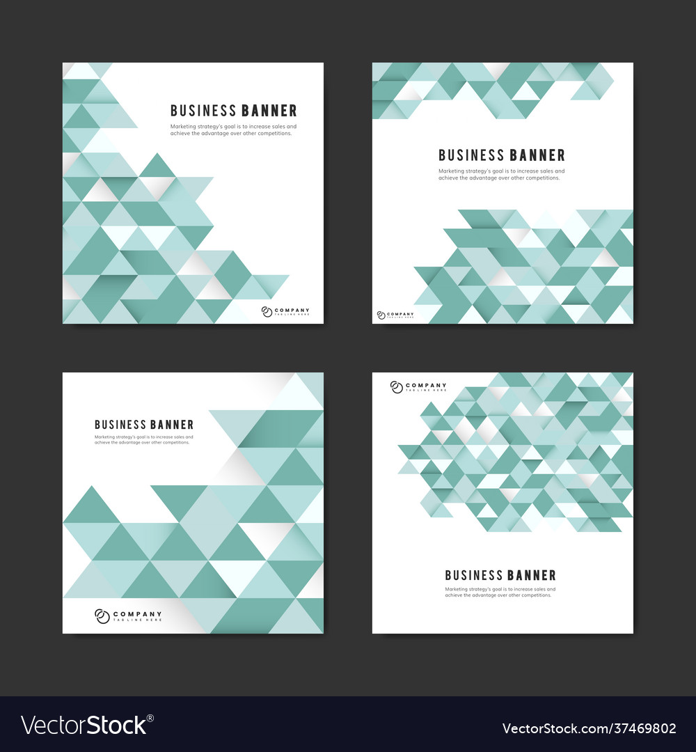 Business abstract banner set vector image Business abstract banner set
