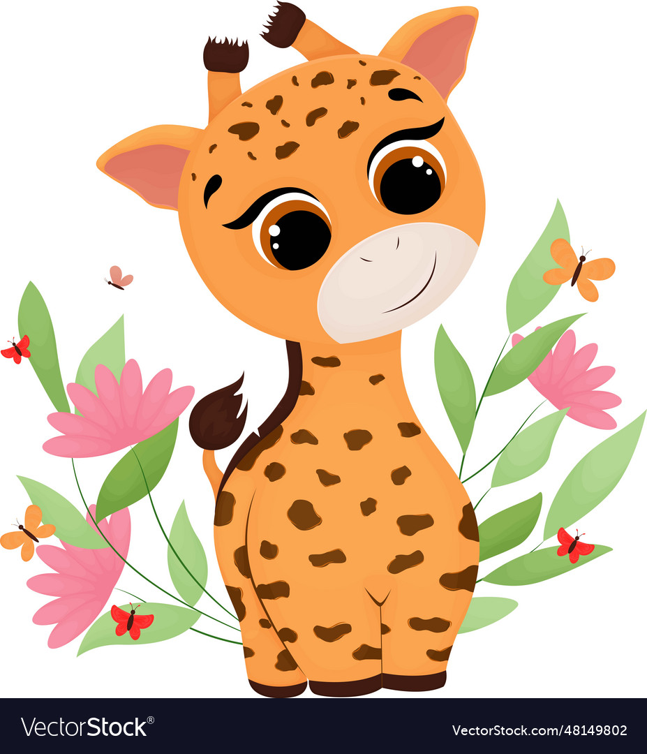 Cartoon giraffe Royalty Free Vector Image - VectorStock