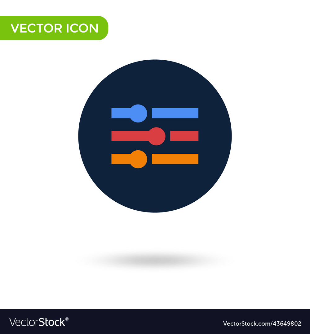 Control panel slide equalizer icon minimal vector image Control panel slide equalizer icon minimal