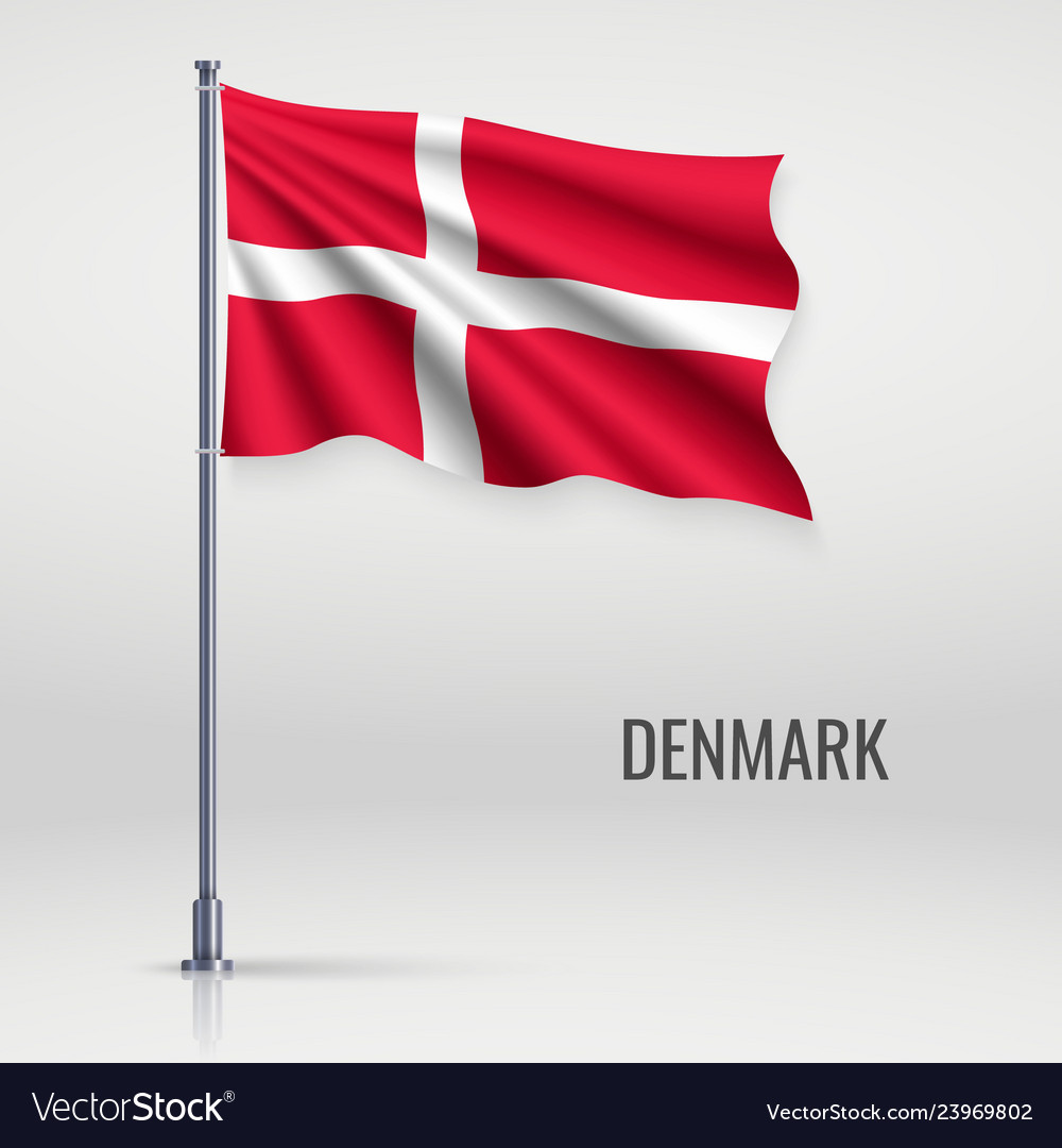 Danish Flag on Flagpole