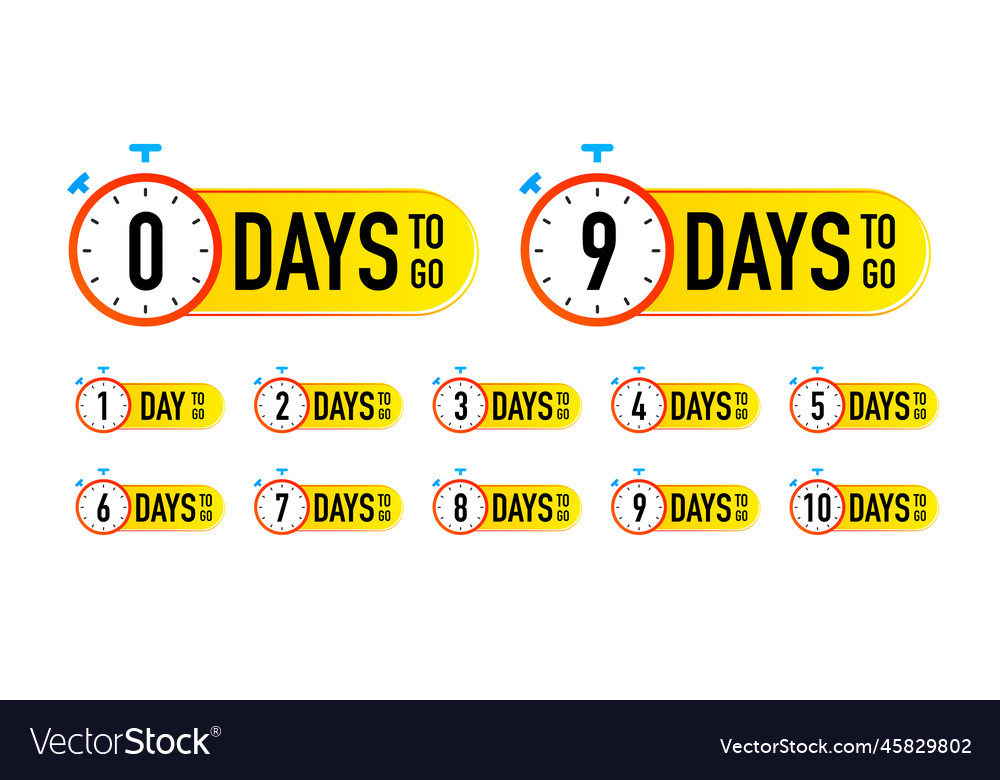 Days to go timer symbol gradient flat color style