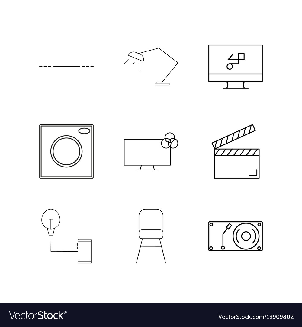 Design elements linear icon set simple outline