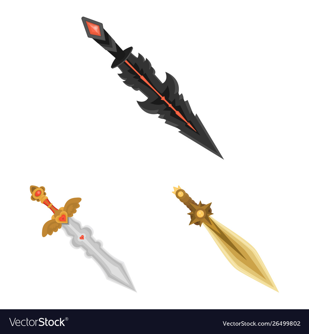 Design sword and dagger icon set