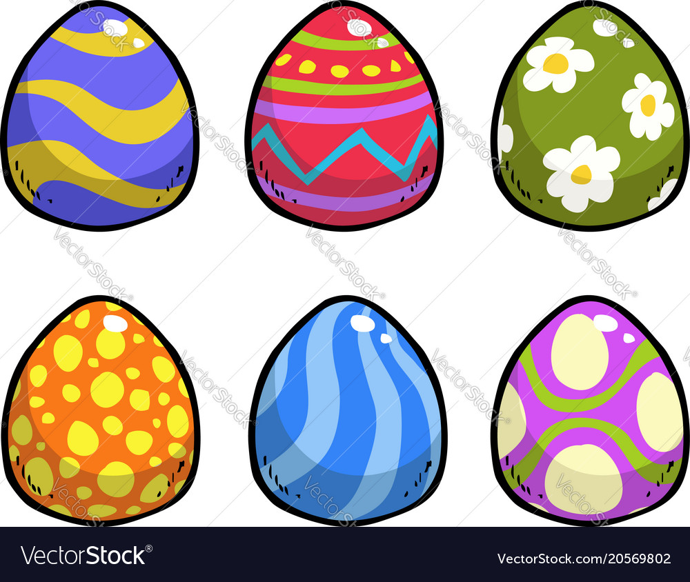 Doodle easter eggs Royalty Free Vector Image - VectorStock