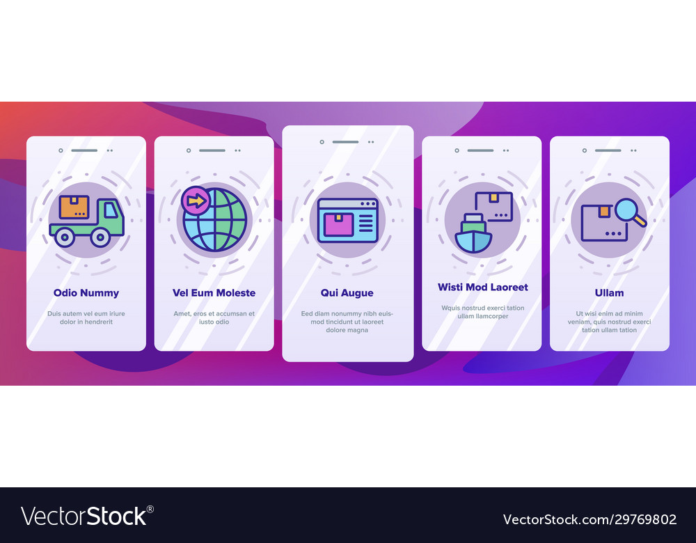 Export global logistic onboarding icons set