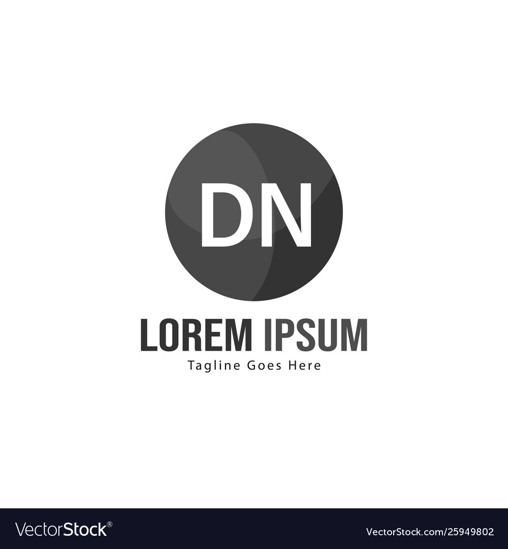 Initial dn logo template with modern frame vector image Initial dn logo template with modern frame