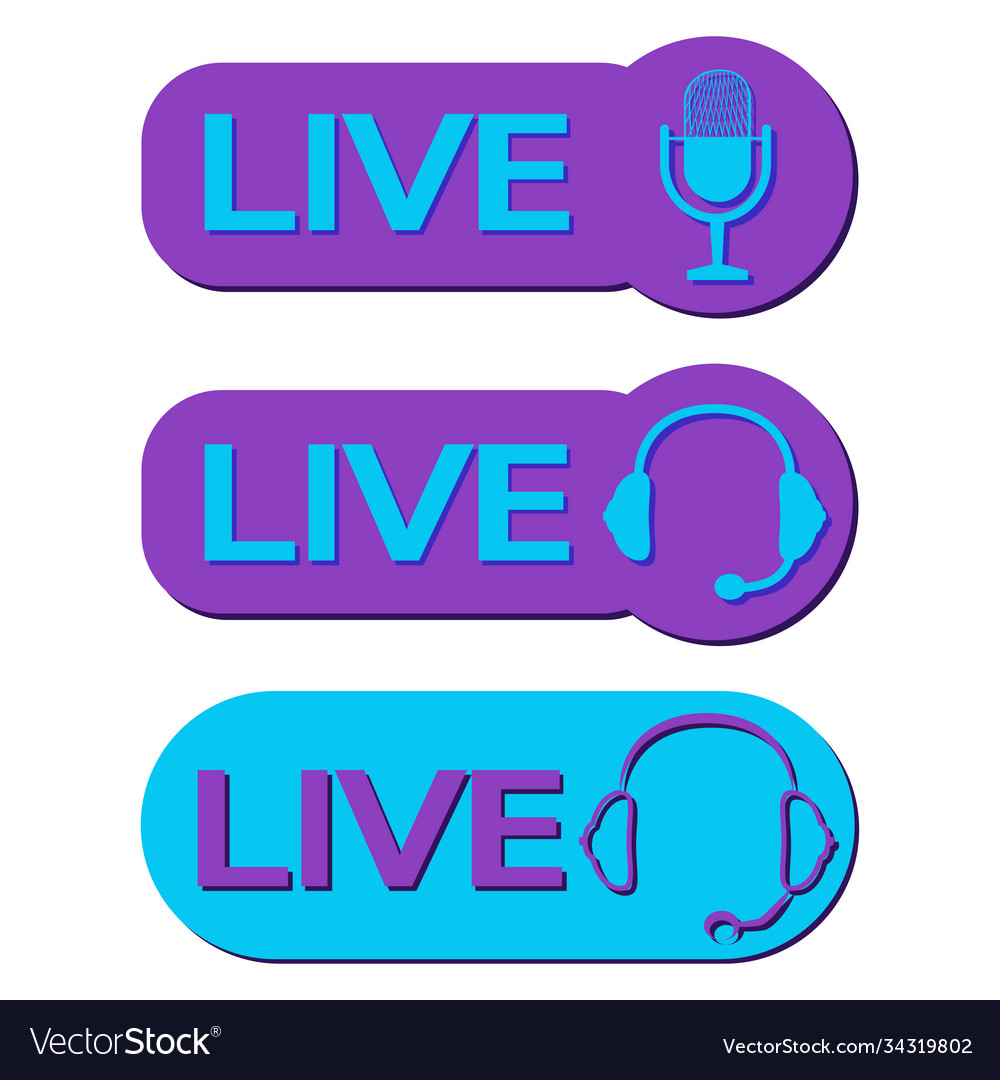 Live webinar button set buttons for Vector Image Live webinar button set buttons for