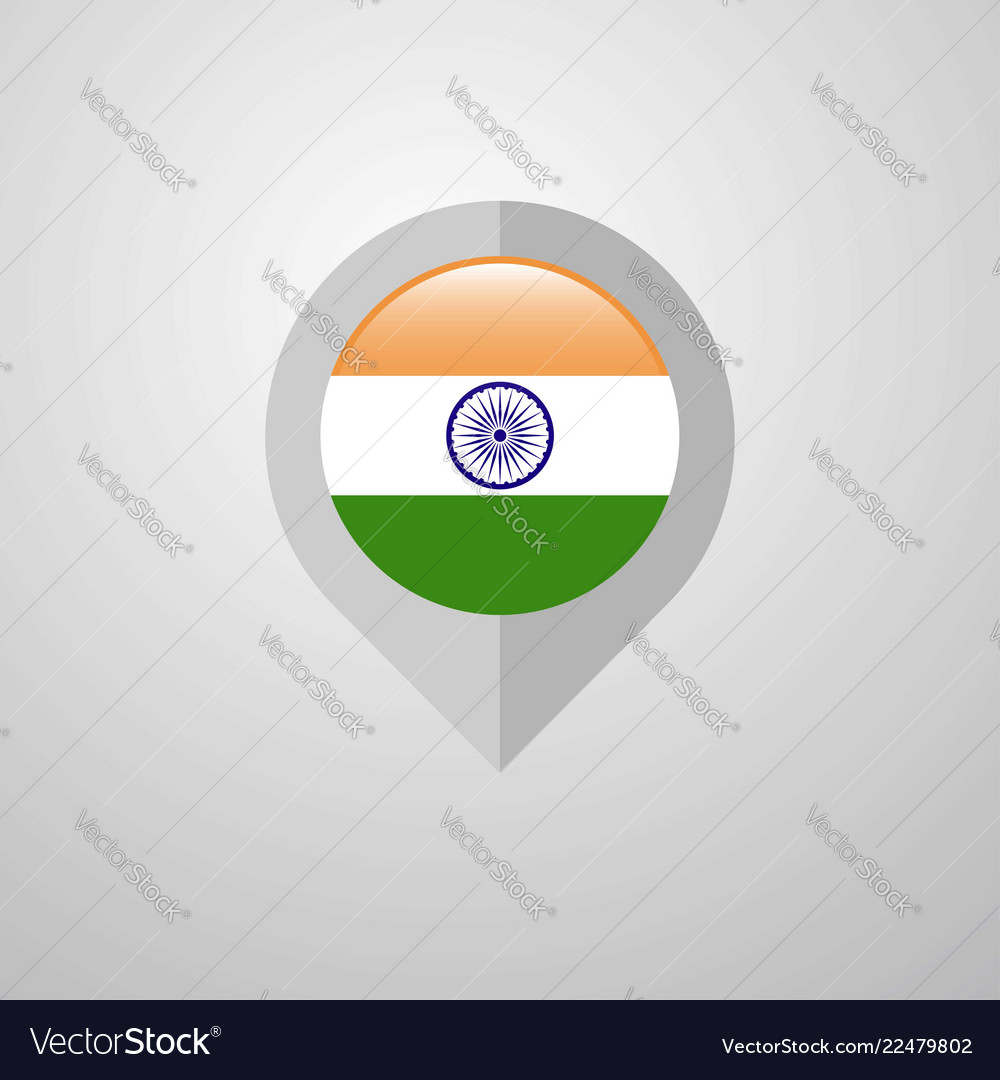 Map navigation pointer with india flag design