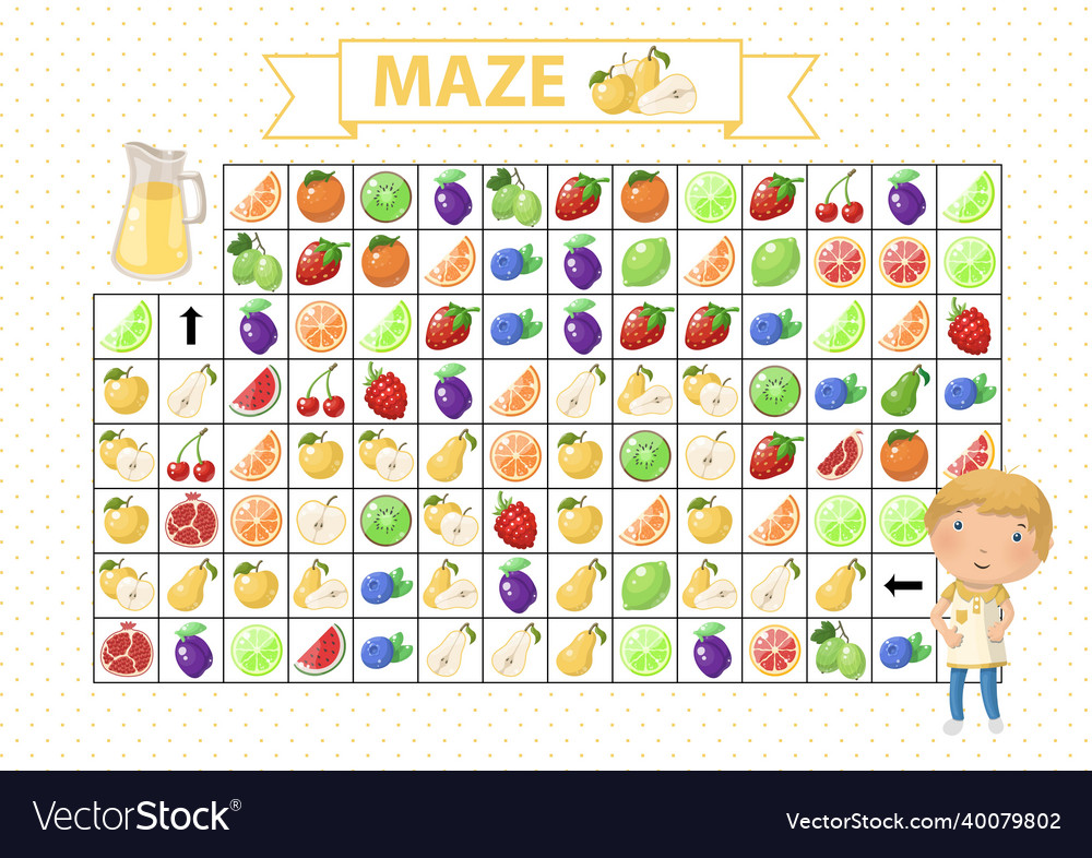 Maze game for children find the correct path