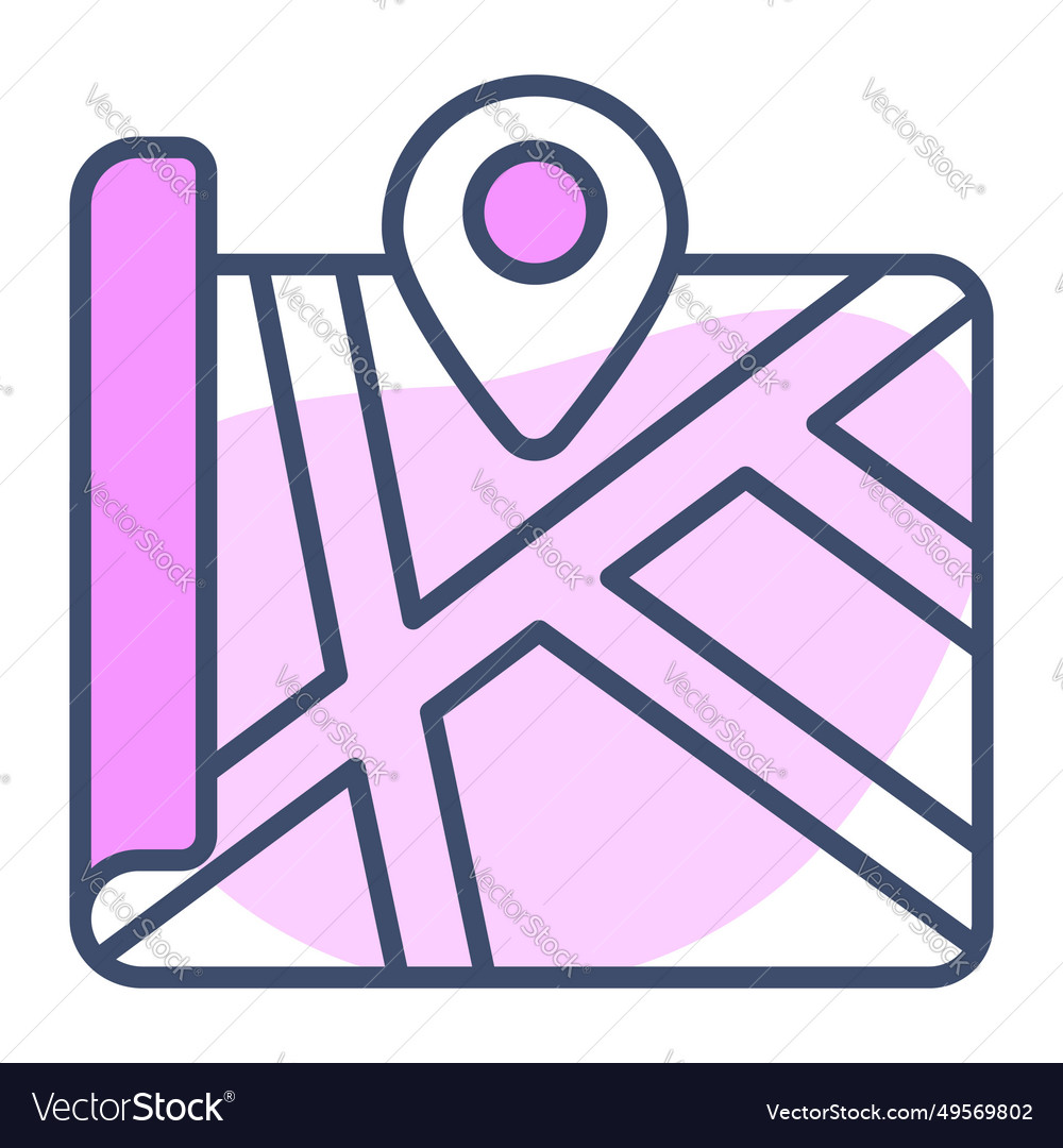 Navigation pin on map design of location