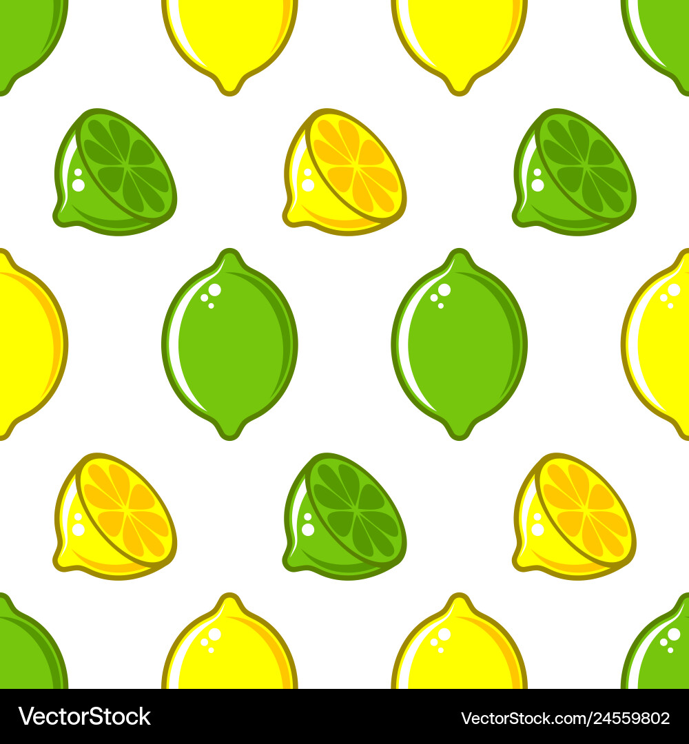 Seamless pattern with lemon and lime Royalty Free Vector