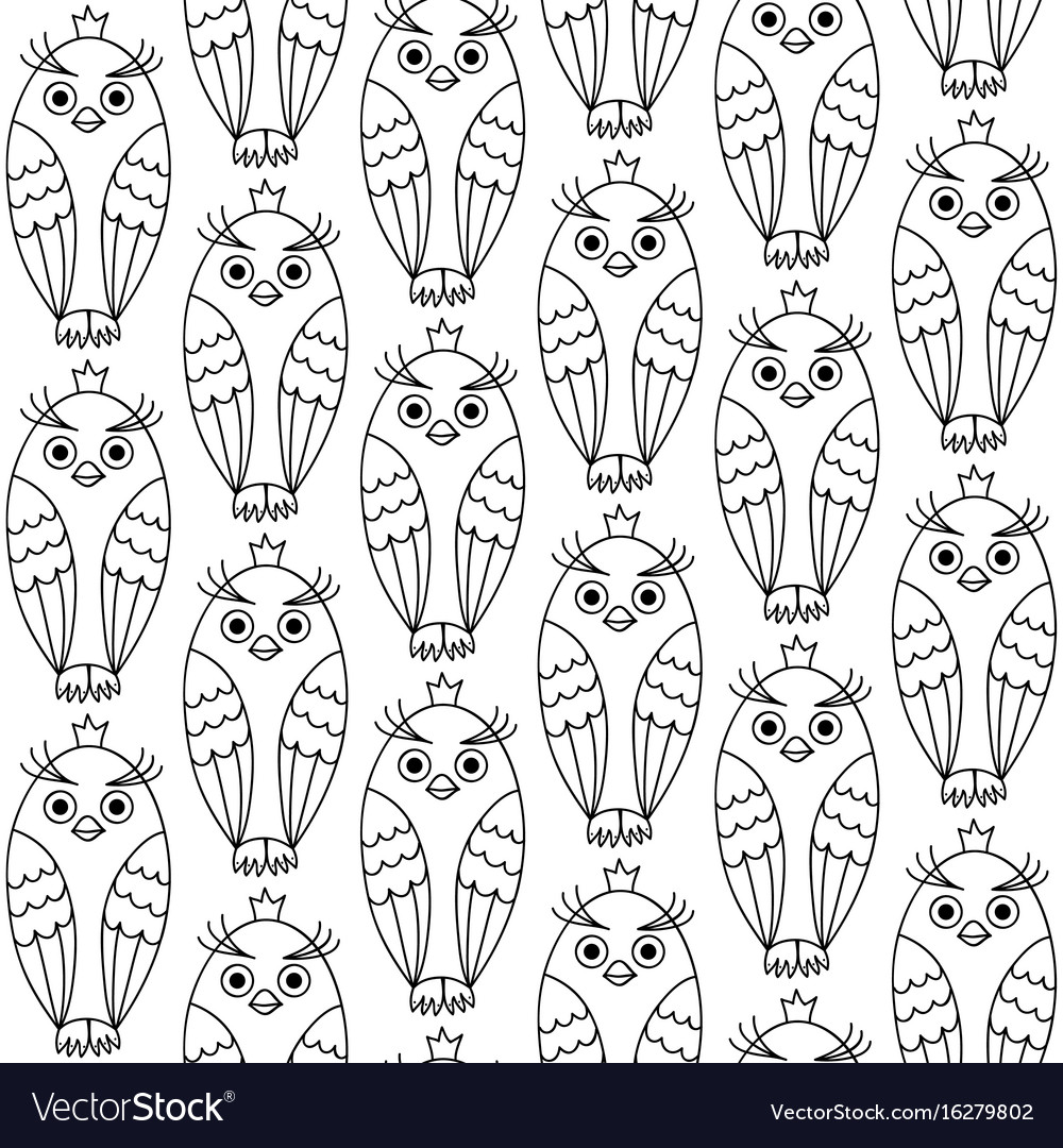 Seamless pattern with owls