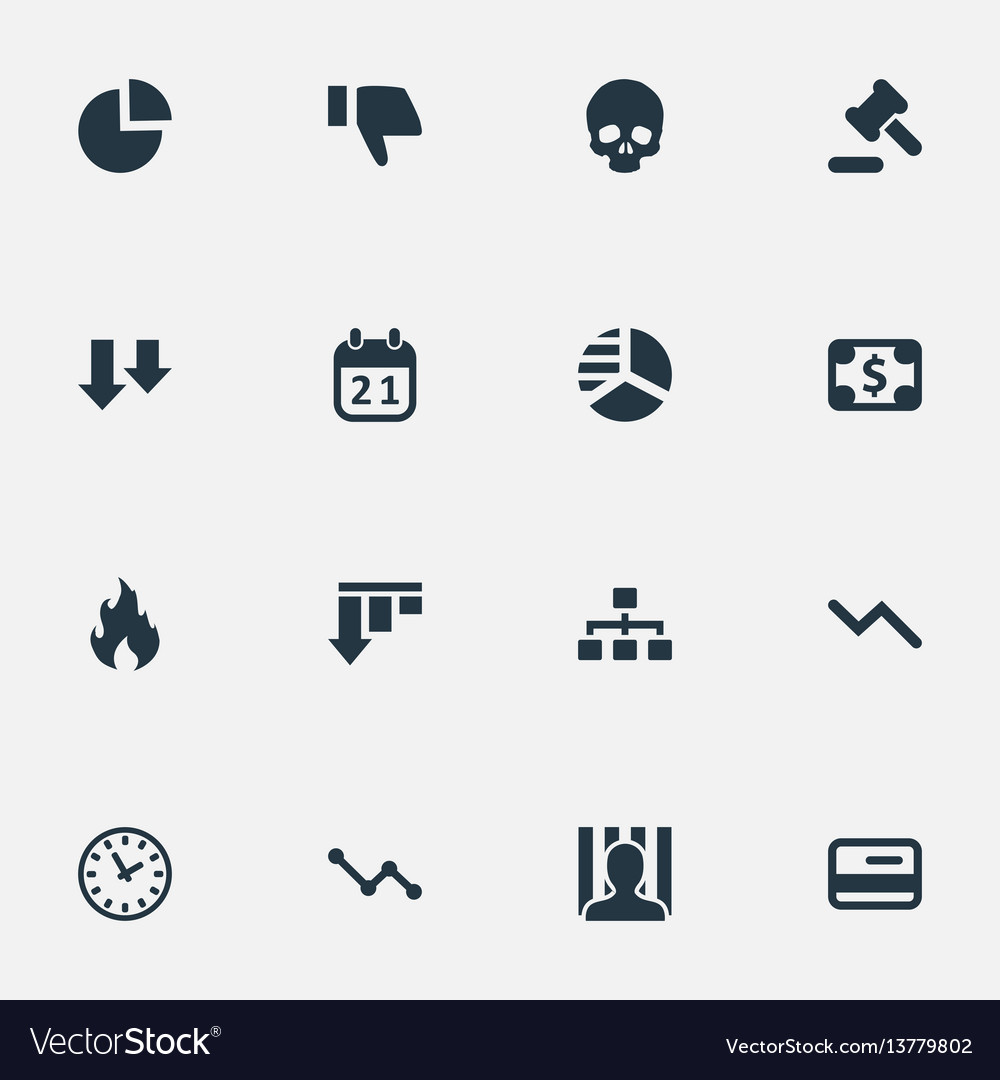 Set of simple trouble icons