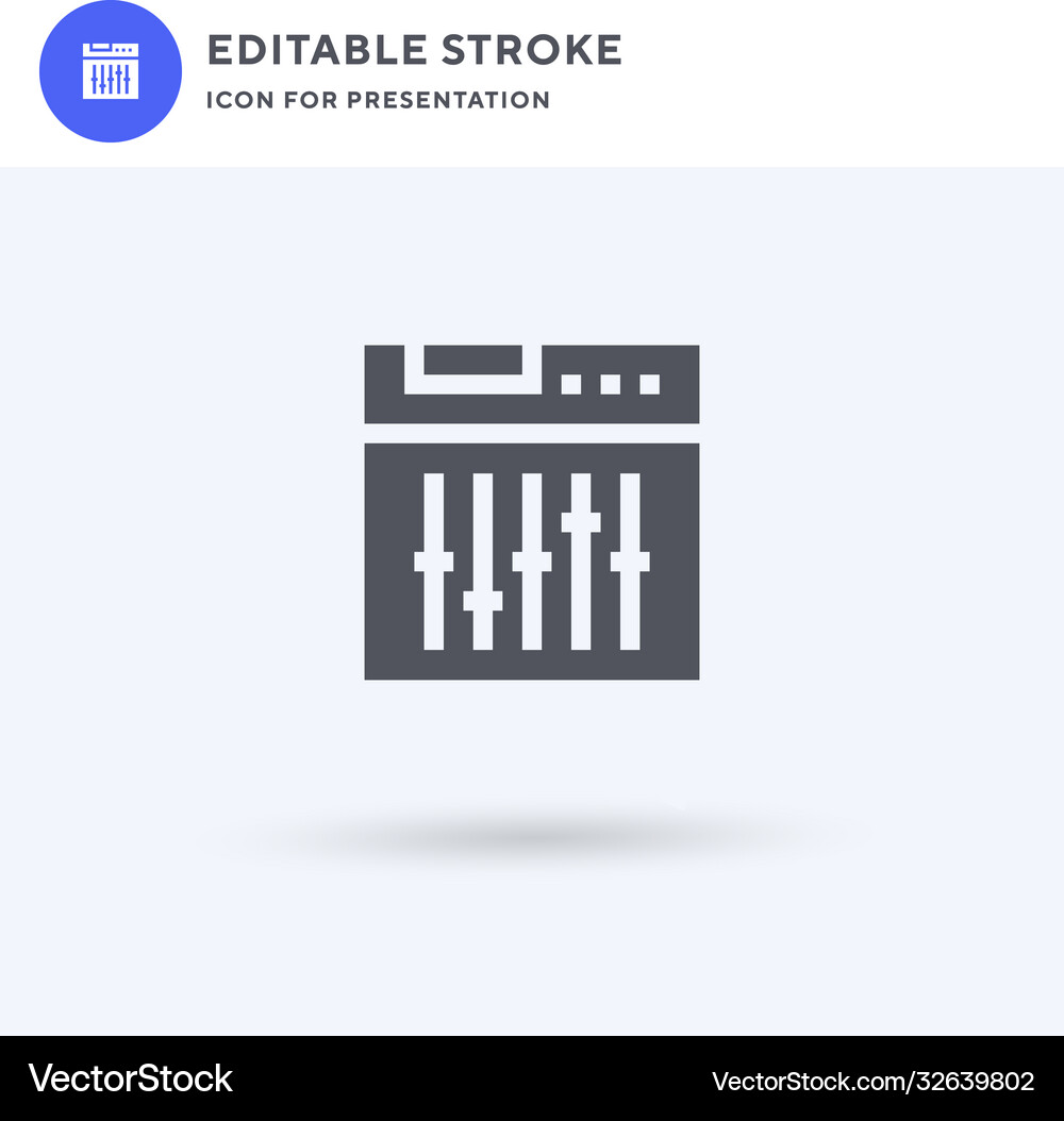 Settings icon filled flat sign solid Royalty Free Vector
