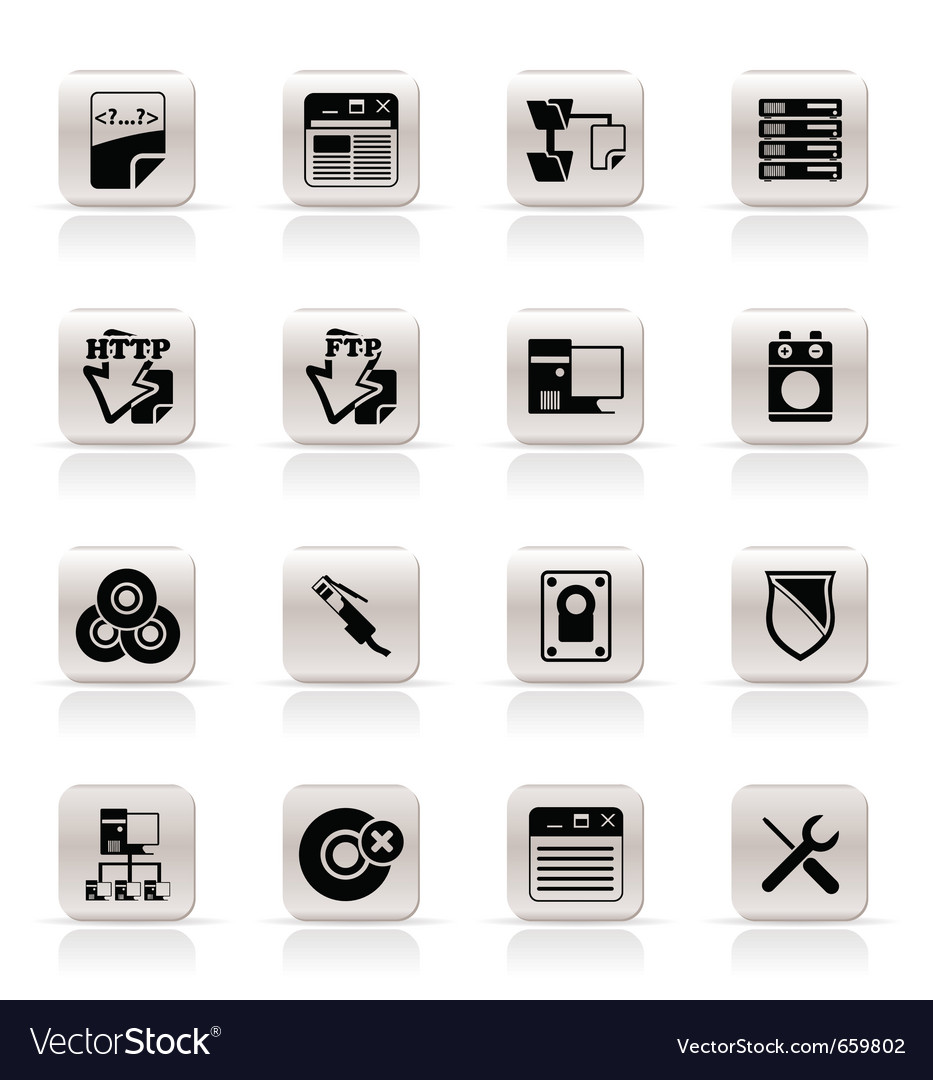 Simple Server Side Computer Icons Royalty Free Vector Image Simple Server Side Computer Icons Vector Image