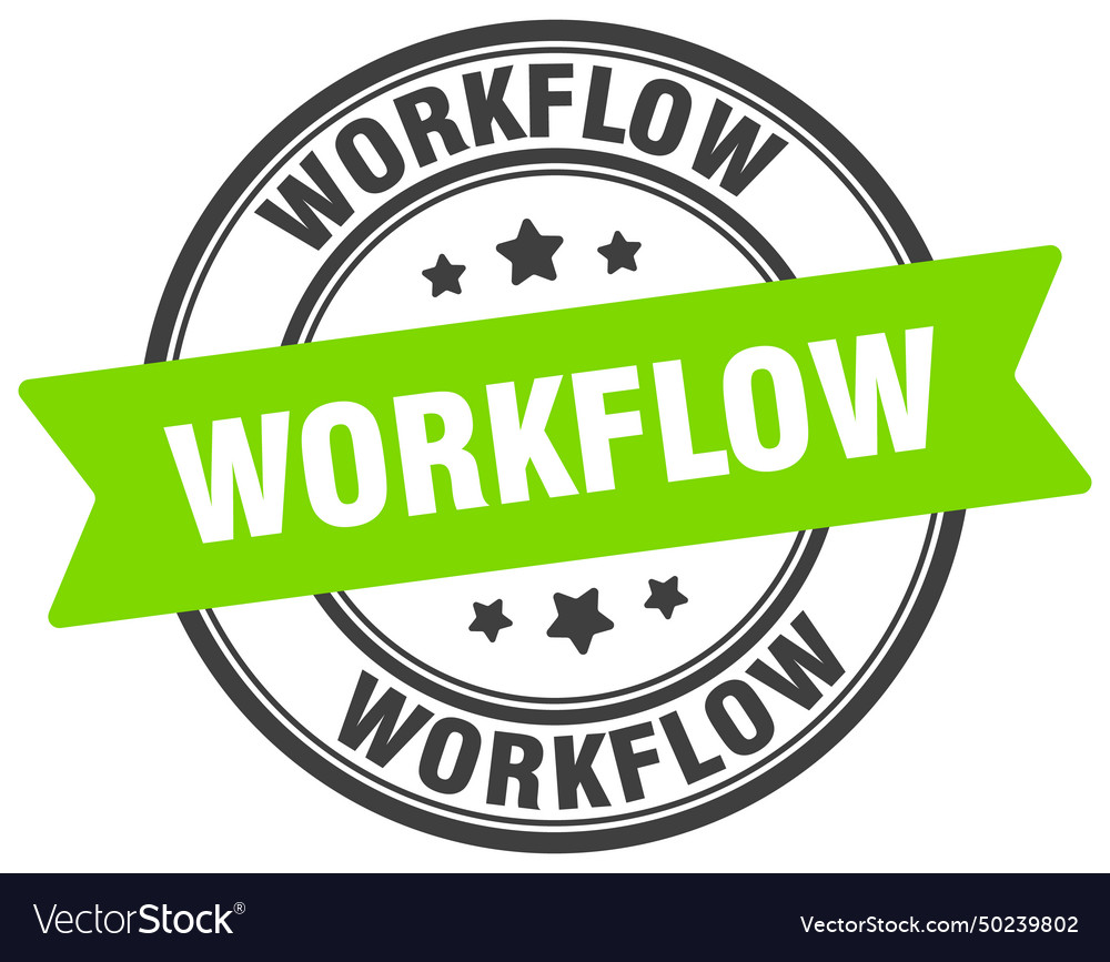 Workflow stamp label on transparent