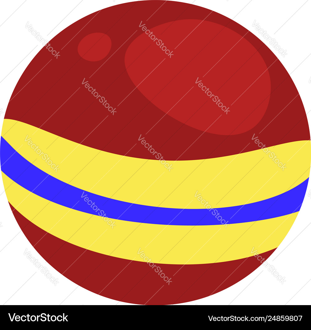 A big red decorative ball with designs yellow Vector Image