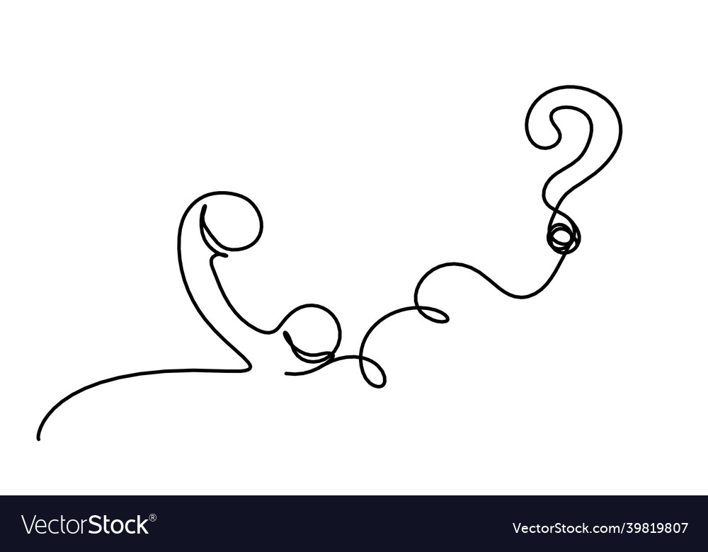 Abstract handset with question mark as line