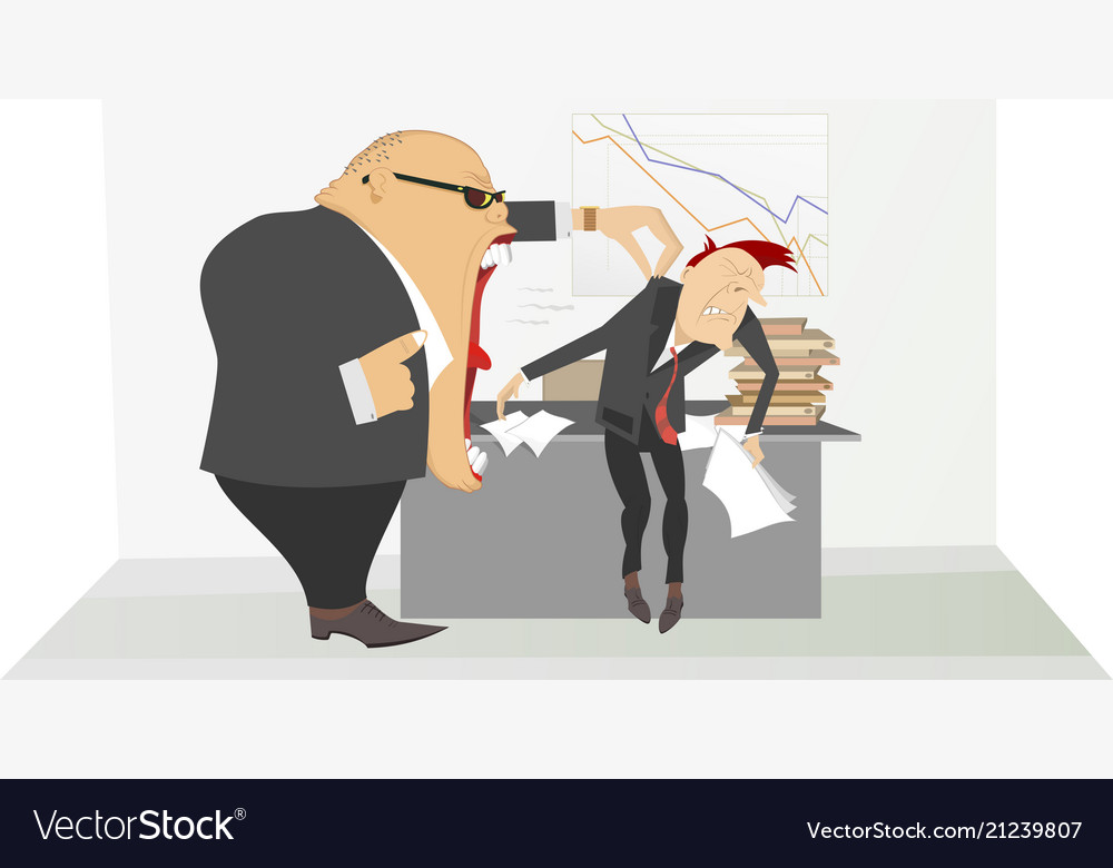 Angry boss and employee Royalty Free Vector Image