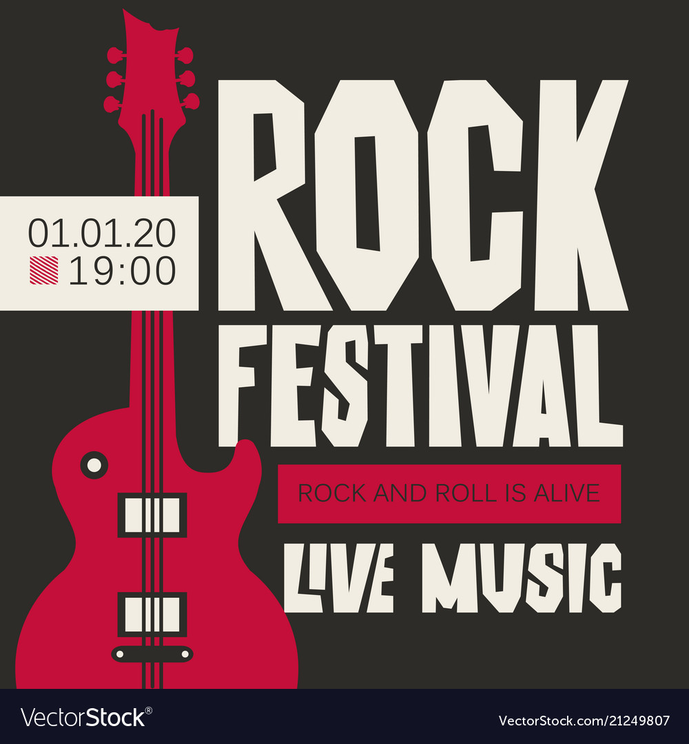 Banner for rock festival live music Royalty Free Vector