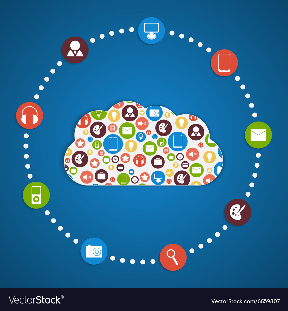 Cloud computing concept modern design template