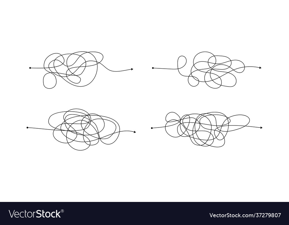 Complex wrong way with messy lines vector image Complex wrong way with messy lines