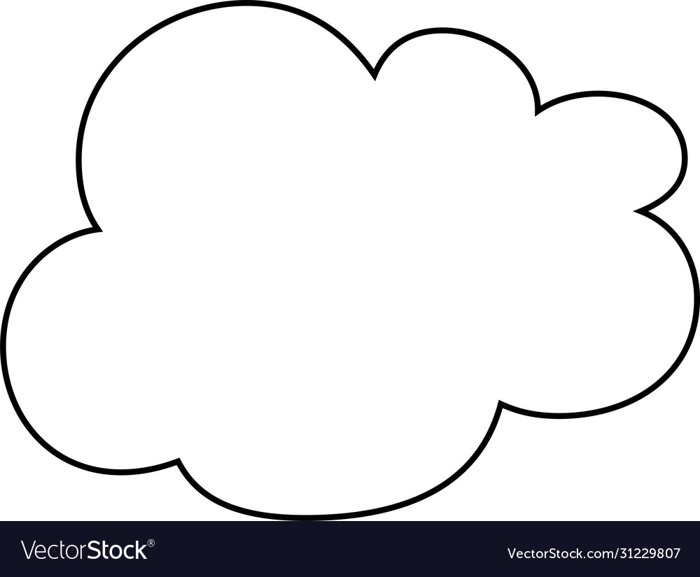 Cute cartoon clouds outline