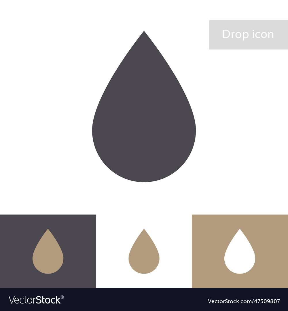 Drop icon isolated on different background Vector Image Drop icon isolated on different background