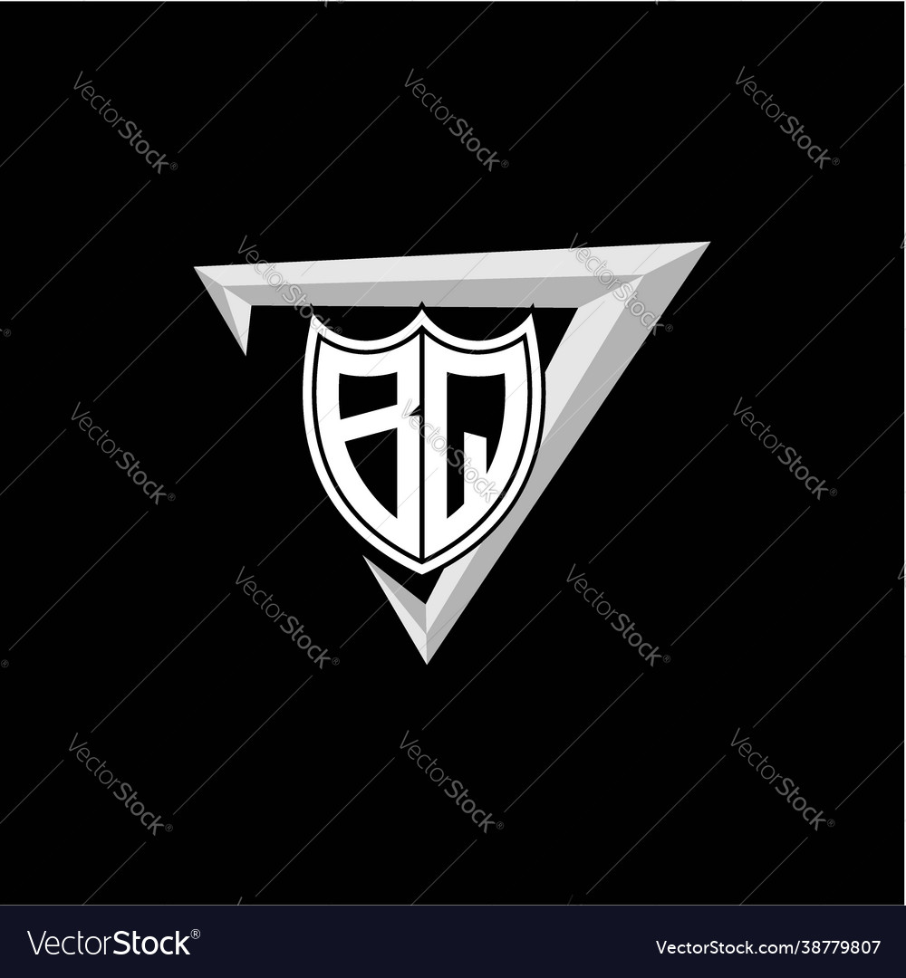 Initial letter b q shield shape with triangular