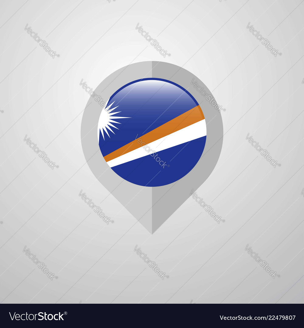 Map navigation pointer with marshall islands flag