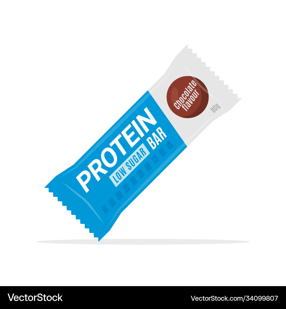 Protein bar icon protein snack chocolate energy Vector Image