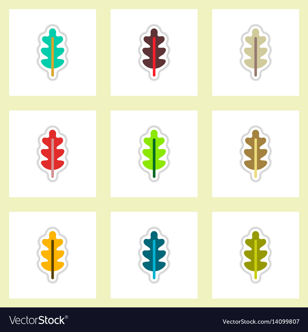 Set of labels with shadow leafs icon design