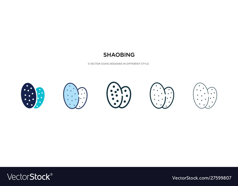 Shaobing icon in different style two colored