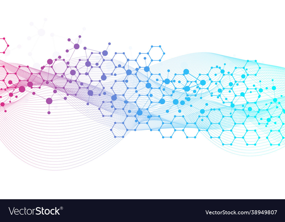Structure molecule and communication dna atom vector image Structure molecule and communication dna atom