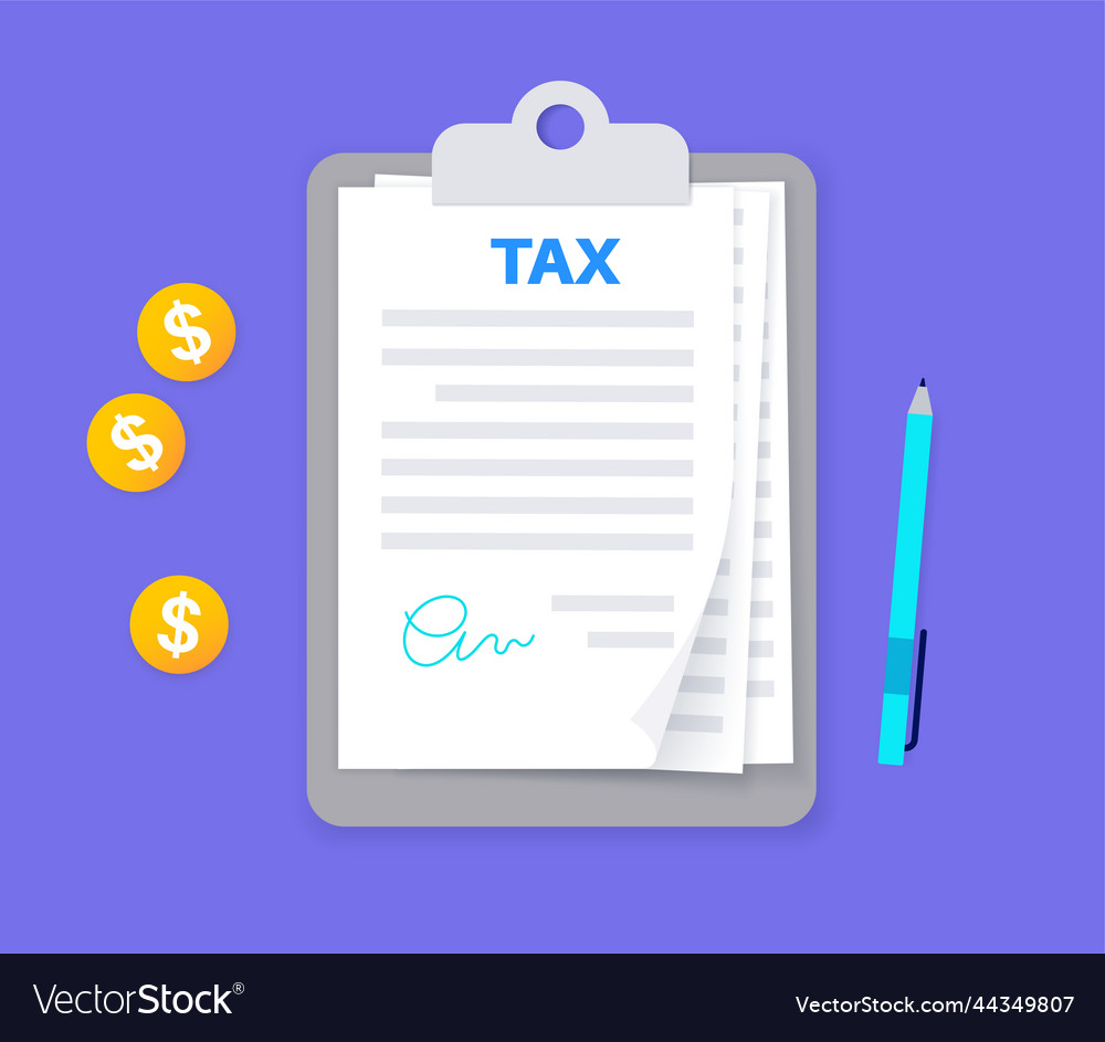 Tax document form Royalty Free Vector Image VectorStock