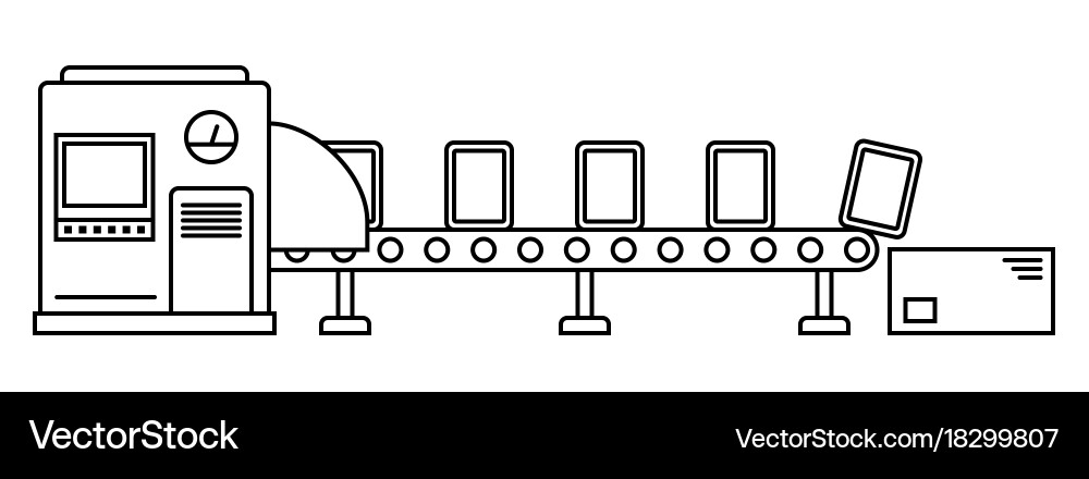Thin line style assembly Royalty Free Vector Image