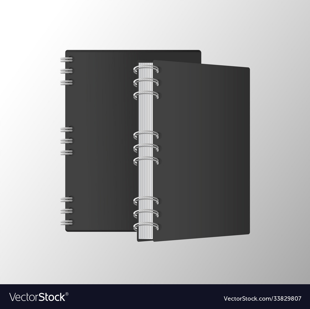 Two notebooks mockup color black icons