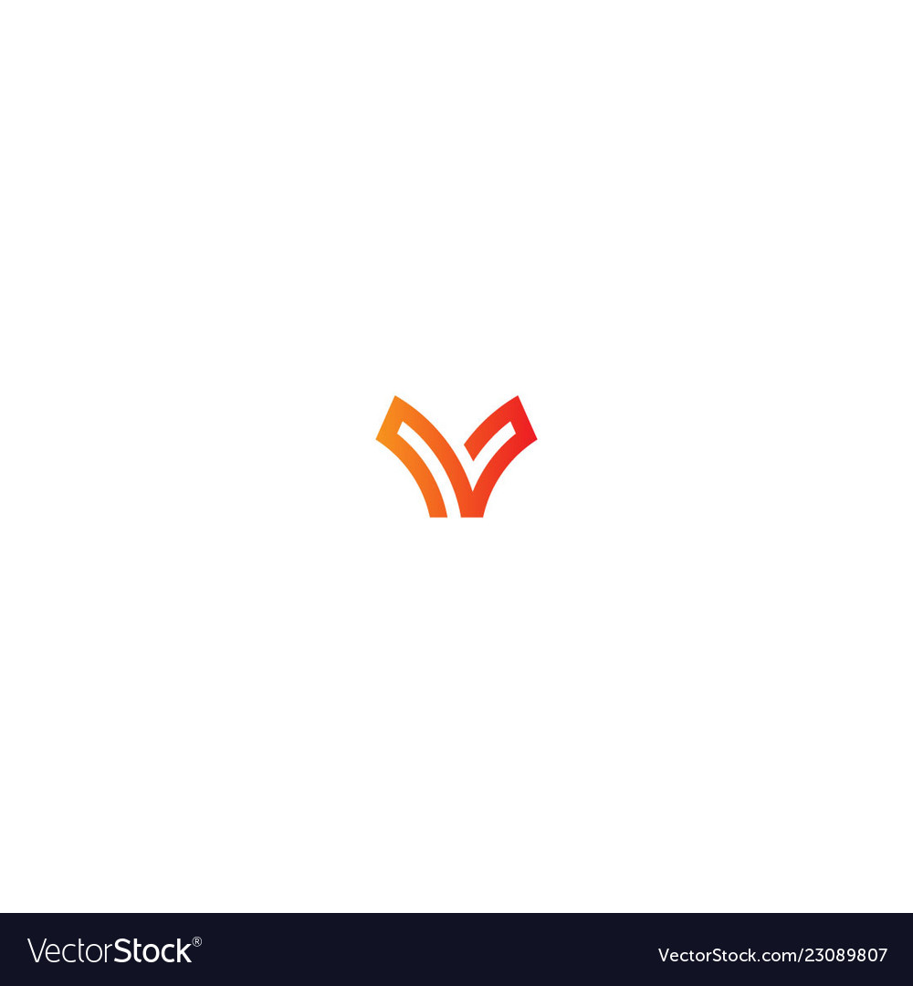 V sign initial company logo