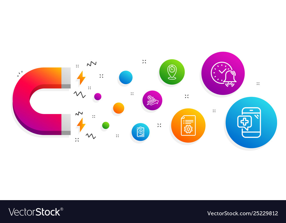 Alarm bell report and technical documentation vector image Alarm bell report and technical documentation