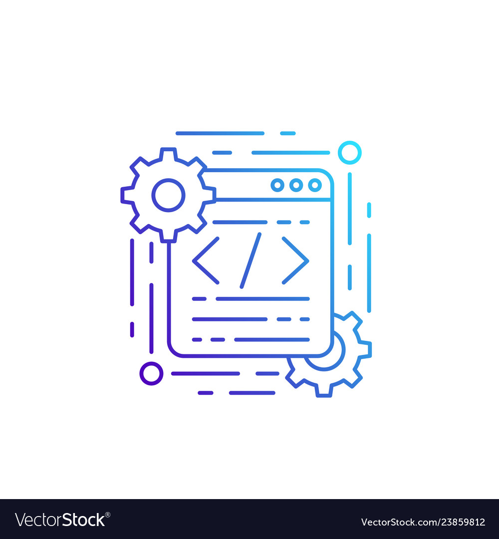 Coding Line Icons - Web Development