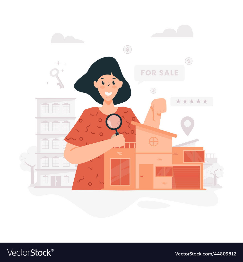 Flat design search best house for sale