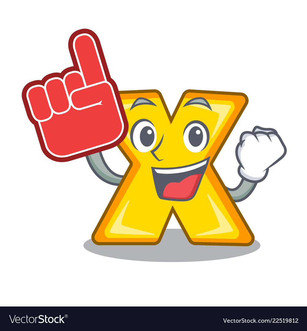 Foam finger multiply sign icon isolated on mascot Vector Image