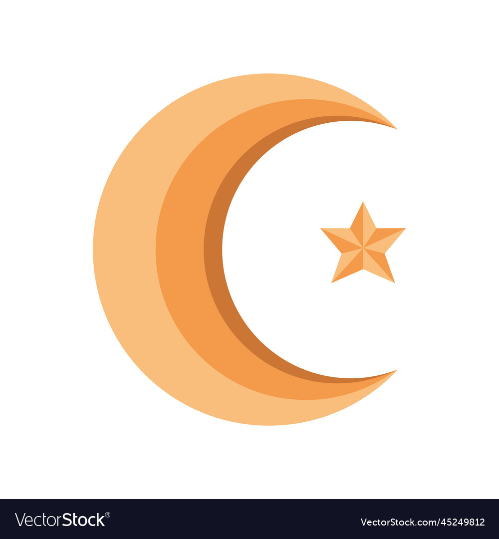 Golden crescent moon Royalty Free Vector Image