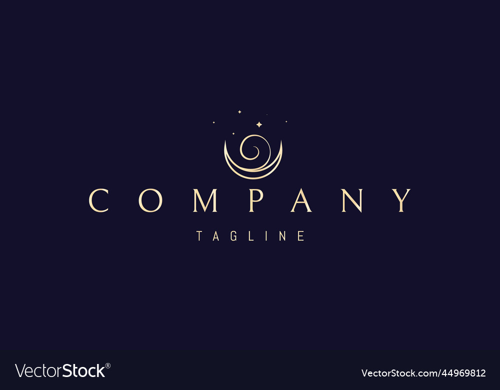 Golden logo on which an abstract image Royalty Free Vector