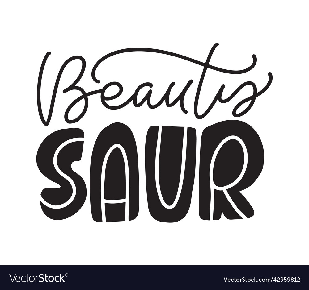 Hand gezeichneter Text Schönheit saur scandinavian vector image Hand gezeichneter Text Schönheit saur scandinavian