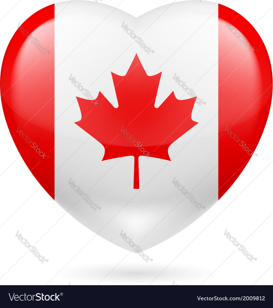 Heart icon of canada Royalty Free Vector Image