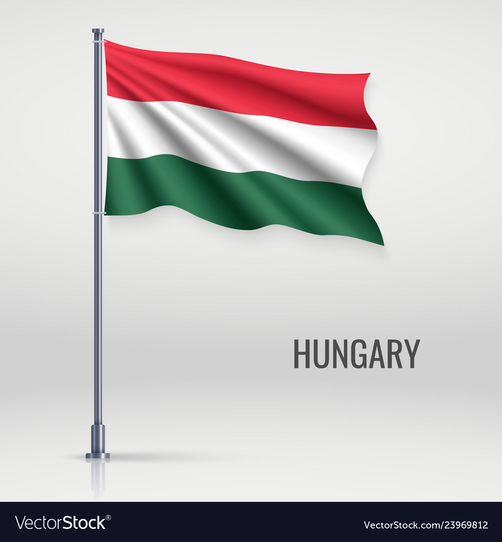 Hungarian Flag on Flagpole
