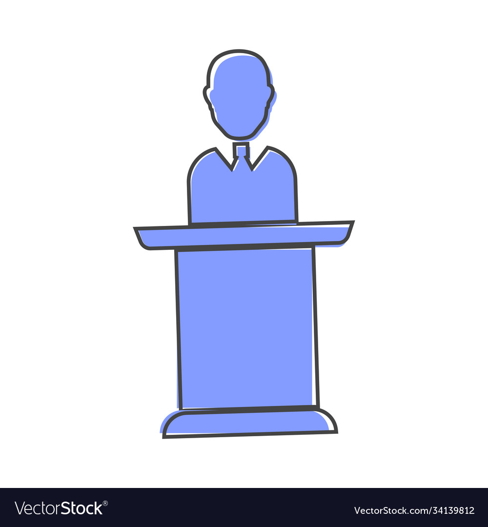 Icon speaker on podium politician