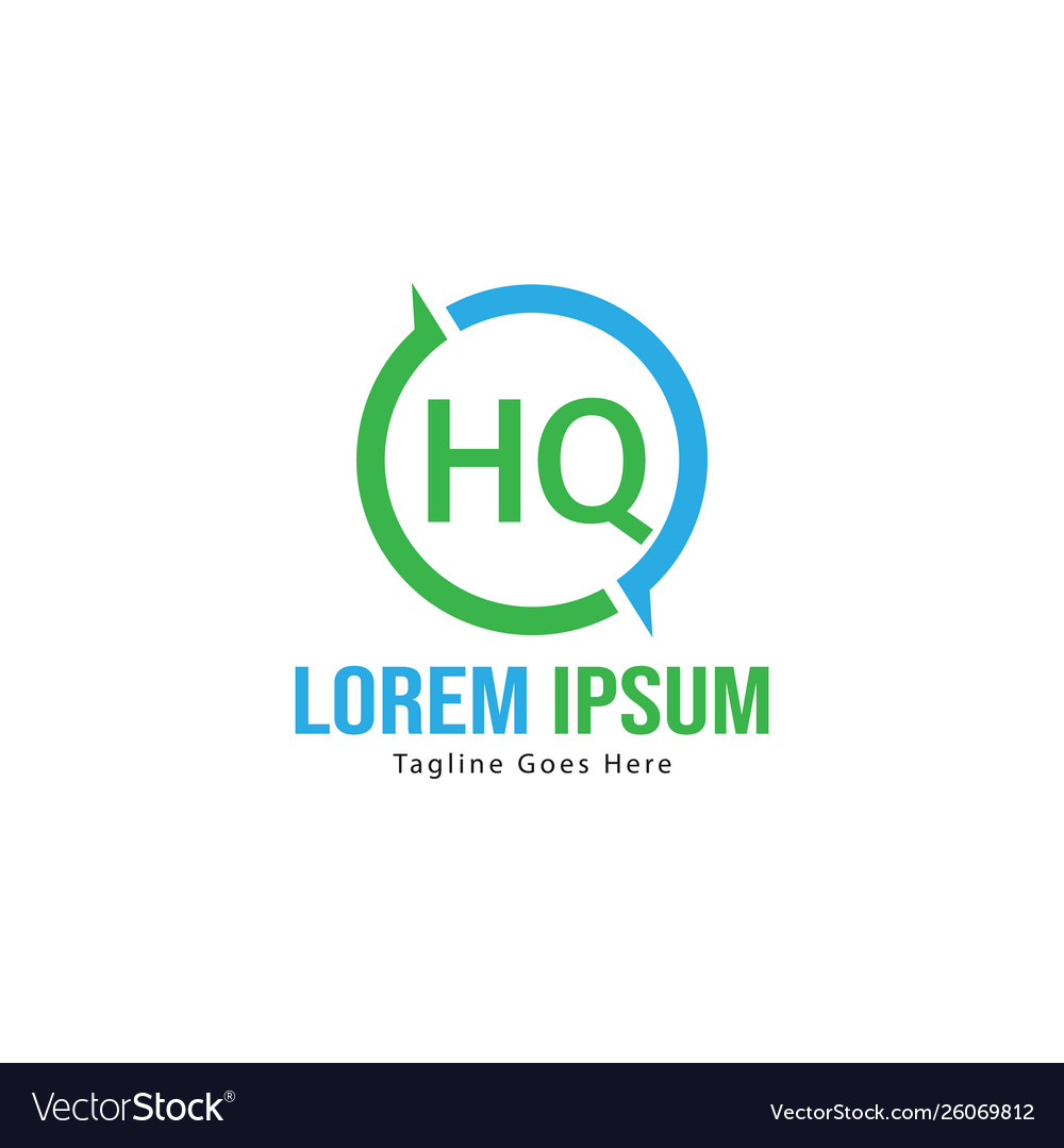 Initial hq logo template with modern frame